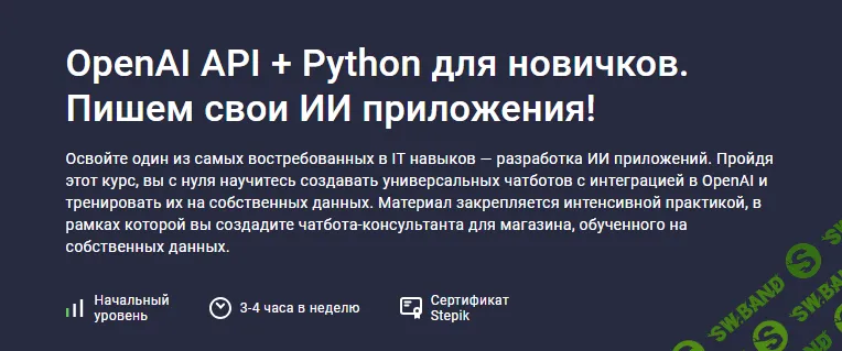 OpenAI API + Python для новичков. Пишем свои ИИ приложения [stepik] [Codemoon, Aziz Muminov]