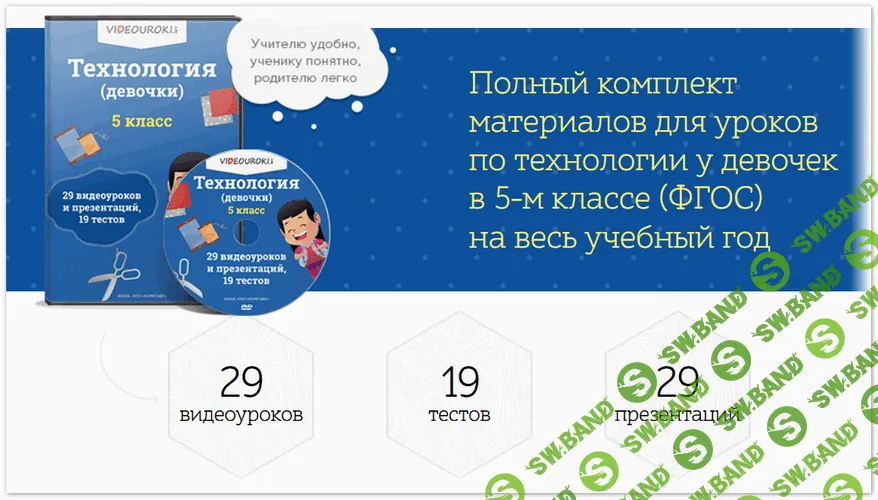 Полный комплект материалов для уроков по технологии у девочек в 5-м классе (ФГОС) на весь учебный год [videouroki]