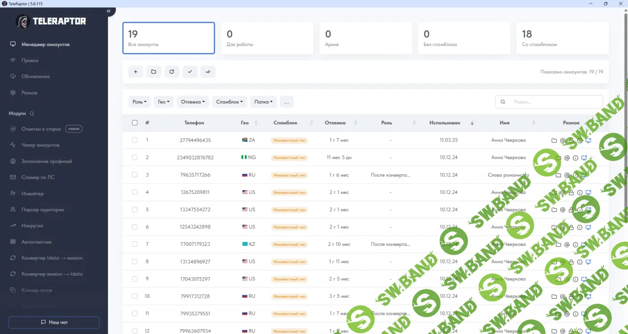 ПРОДАЕТСЯ ВЕЧНЫЙ СОФТ TELERAPTOR - ПО ПОЛНОЦЕННОЙ РАБОТЕ ТЕЛЕГРАММ