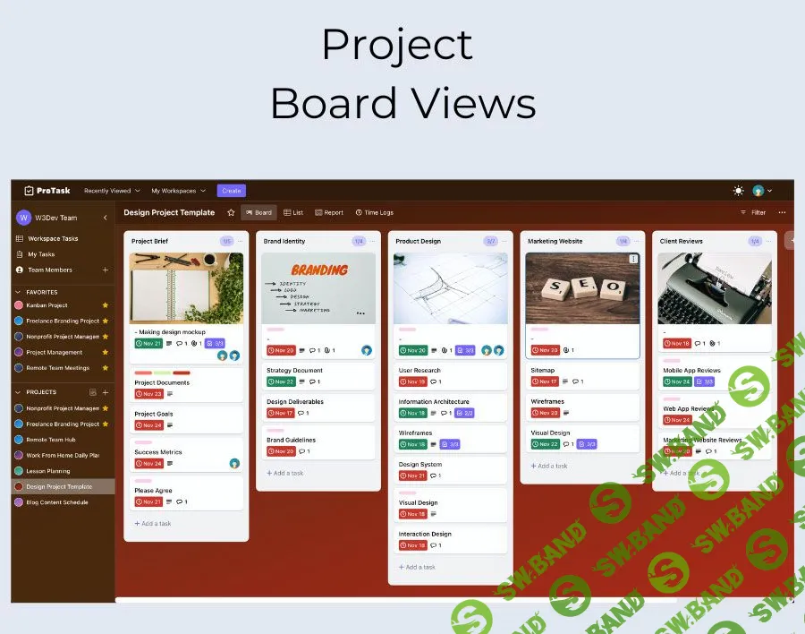 ProTask - менеджер проектов Kanban