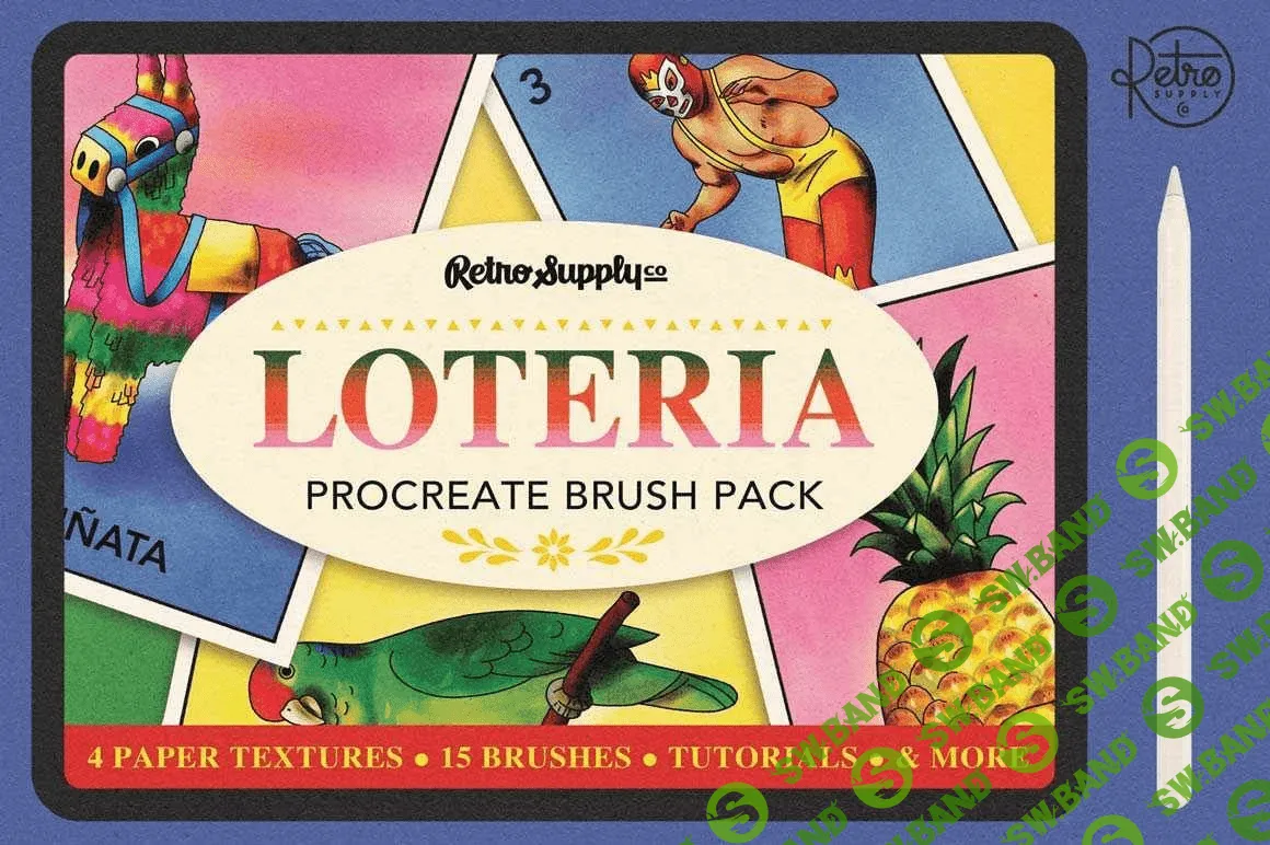 [Retrosupply] Lotería Procreate Brush Pack (2020)