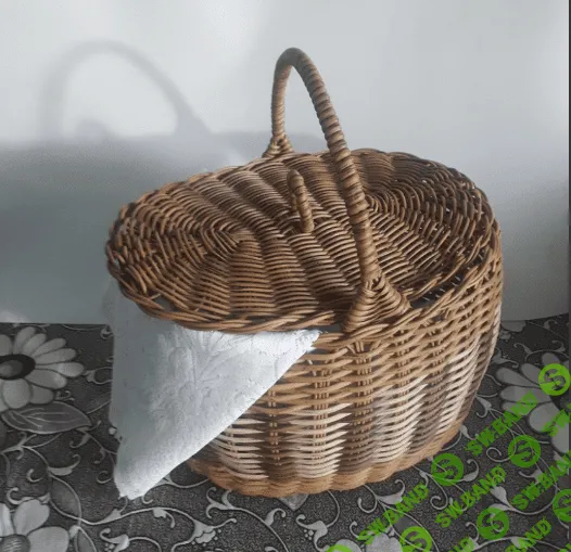 [Ротанг] Корзинка грибника с крышкой [Юлия Лукоянова]