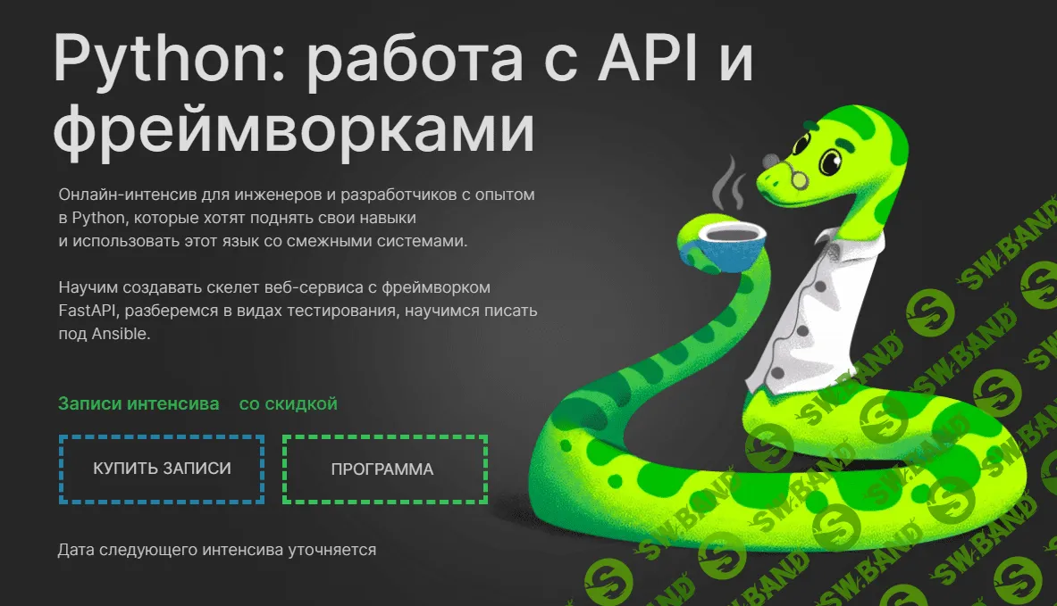 Скачать курс «Python - Работа с API и фреймворками» [Slurm, Денис Наумов,  Павел Ляшков, Ольга Скобина]