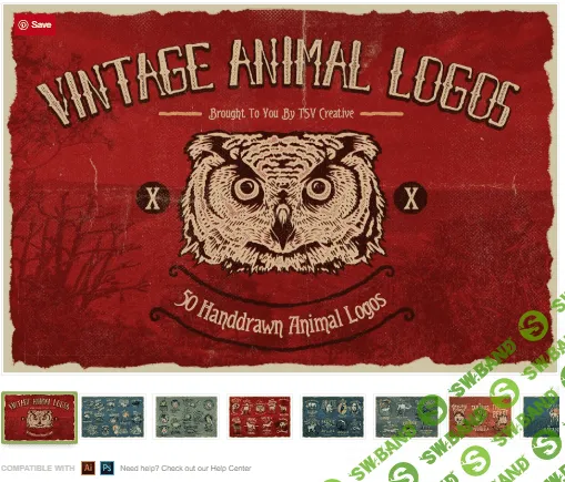 [Сreativemarket] 50 Vintage Animal Logo (2020)