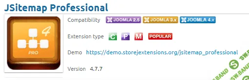 [storejextensions] JSitemap Pro v4.7.7 Rus – генератор карты сайта для Joomla (2020)