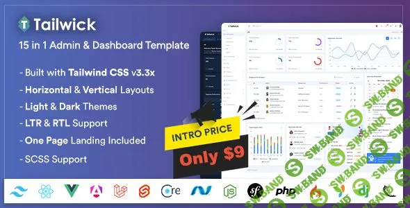 Tailwick - Tailwind CSS - Креативная админ тема