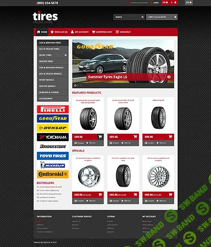 [templatemonster] Responsive Tires Store OpenCart Template