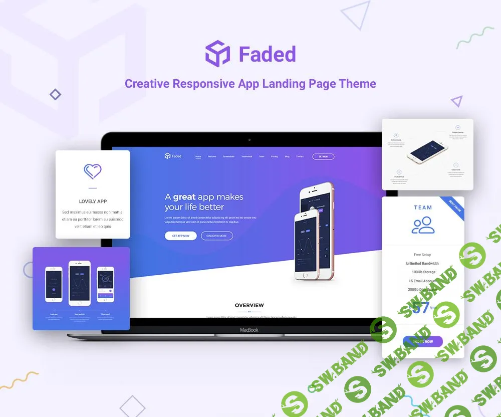 [ThemeForest] Faded - Responsive App Landing Page WordPress Theme + RTL