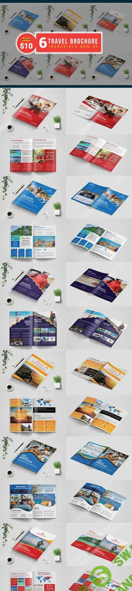 Travel Agency Brochure template Bundle Thehungryjpeg