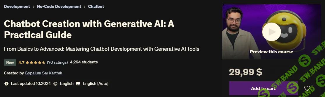 [Udemy] Создание чатботов с помощью генеративного ИИ - практическое руководство (2024)