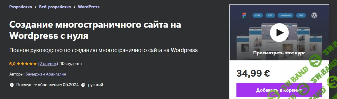 [Udemy] Создание многостраничного сайта на Wordpress с нуля (2024)