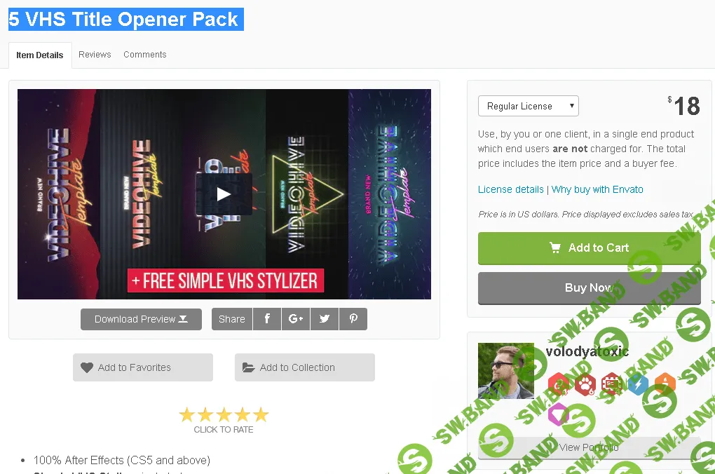 [VideoHive] 5 VHS Title Opener Pack
