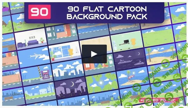 [videohive] 90 Flat Cartoon Background Pack - AE (2021)