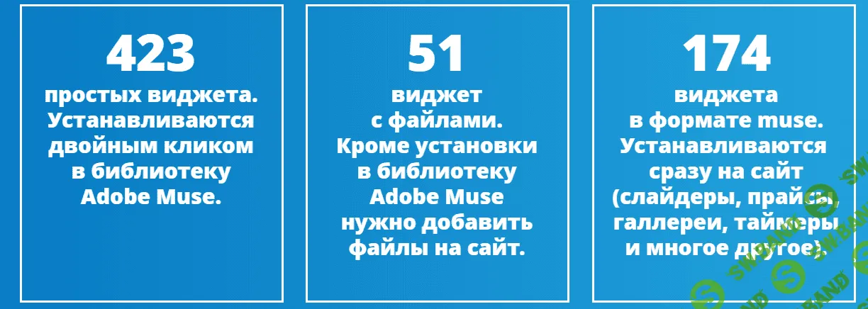 [виджеты-мьюз] Сборник "647 Виджетов Adobe Muse"