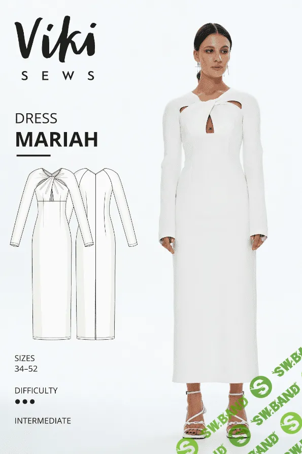[Vikisews] Exclusive Mariah dress sewing pattern. Размеры 34-52, рост 162-168 (2023)