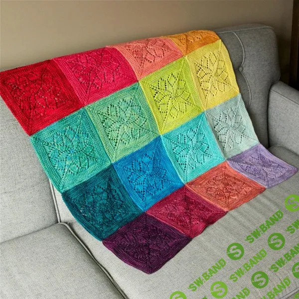 [Вязание] Детский ажурный плед спицами из мотивов Vivid [Вяжи.ру] [tincanknits]