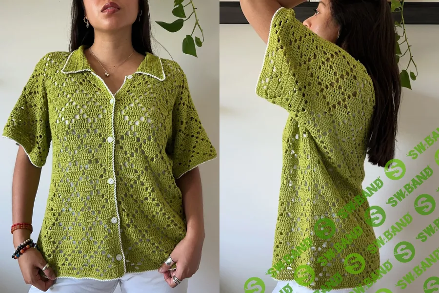[Вязание] Филейная рубашка крючком Yolanda Shirt [Вяжи.ру] [Cosmaudi]