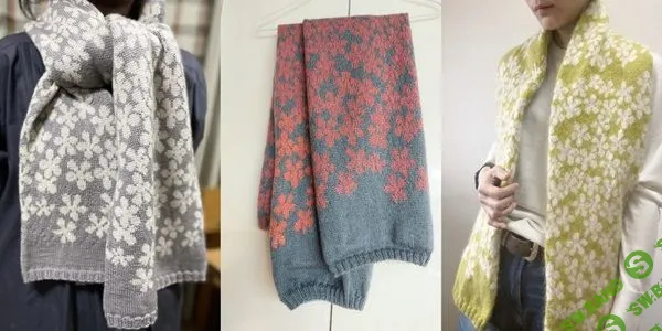 [Вязание] Красивый шарф Flutter [Вяжи.ру] [Tomomi Yoshimoto]