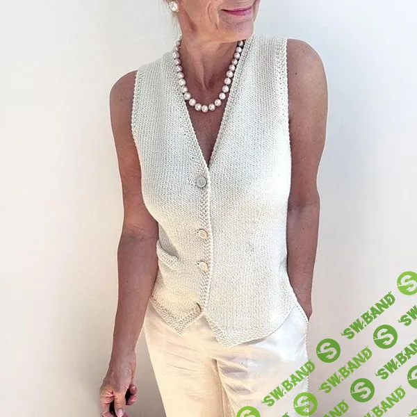 [Вязание] Модный жилет вязаный спицами без швов Tailored Vest [Вяжи.ру]