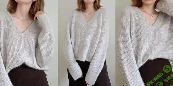 [Вязание] Пуловер ломаной резинкой Pearl [Вяжи.ру] [Helena Beba]