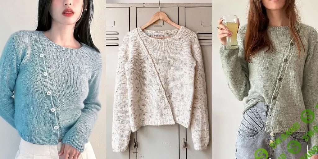 [Вязание] Пуловер с косой застежкой Clematis Sweater [Вяжи.ру] [Emma Maier]