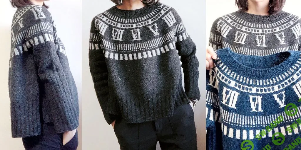 [Вязание] Пуловер с круглой кокеткой Time Sweater [Вяжи.ру] [Томоми Йошимото]