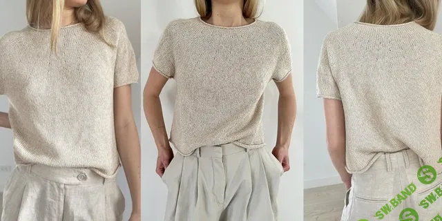 [Вязание] Топ с круглой кокеткой Plain Yoke Tee 20 Solo [Вяжи.ру] [Lene Holme Samsøe]