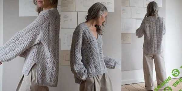 [Вязание] Вязаный пуловер оверсайз Comma V-Neck [Вяжи.ру] [Анне Ventzel]