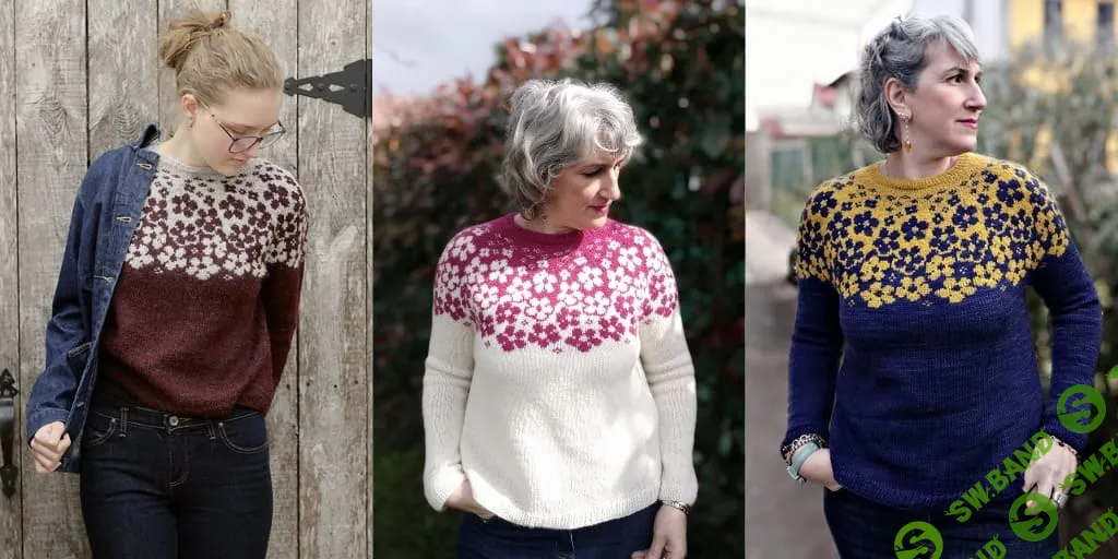 [Вязание] Жаккардовый пуловер с цветами Tata Matilda [Вяжи.ру] [Tata Matilda]