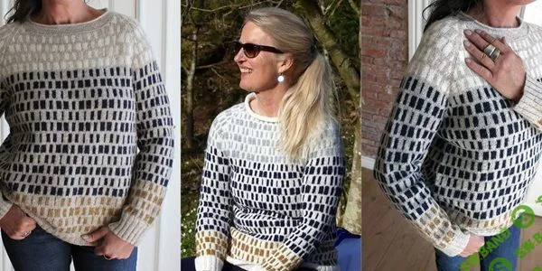 [Вязание] Жаккардовый пуловер спицами Graphic sweater [Вяжи.ру] [Sanne Fjalland]