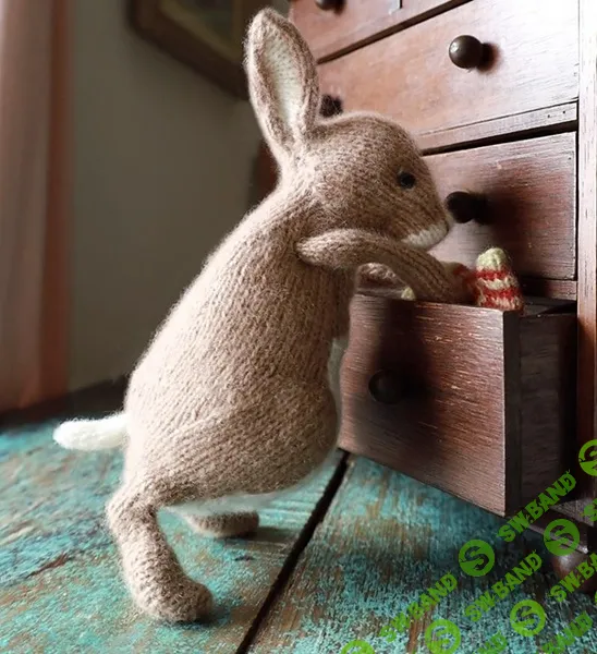 [Вязаные игрушки] Вязанный спицами кролик Wabbit the Rabbit [Вяжи.ру] [Claire Garland]