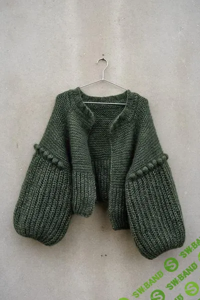 [Вяжи.ру] Жакет с шишечками Grey sheep bobble (2024)