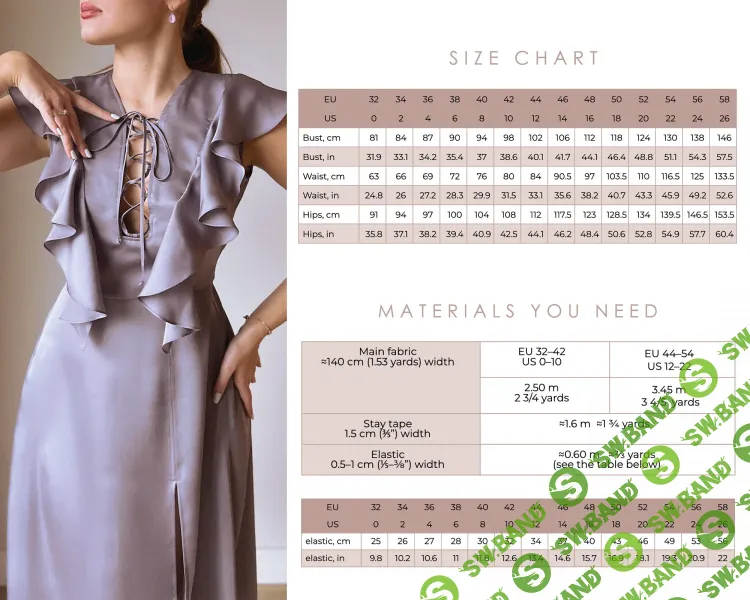 [Выкройки] Платье на шнуровке Лебедь. Размеры 32-58 [Daria Patternmaking]