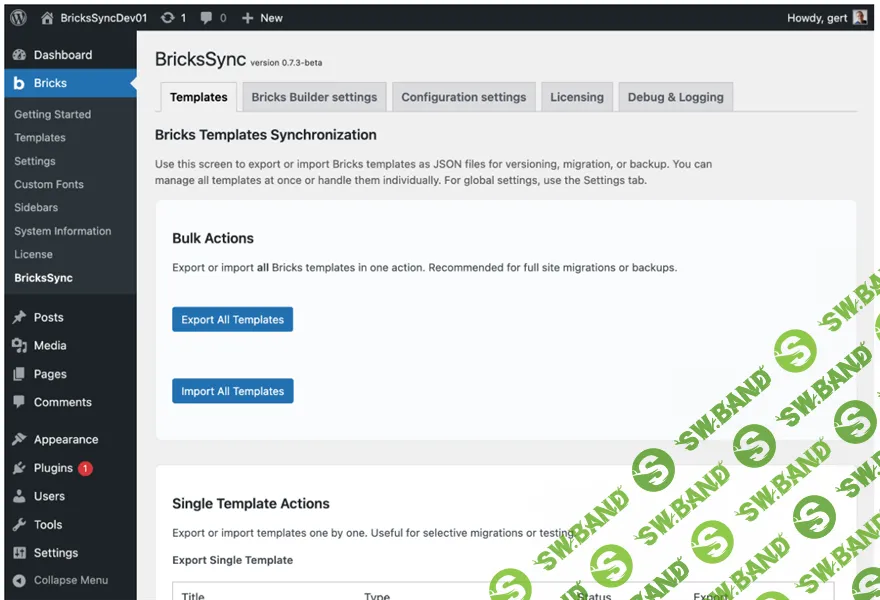 [WP] BricksSync — управление шаблонами для Bricks Builder [brickssync.com]