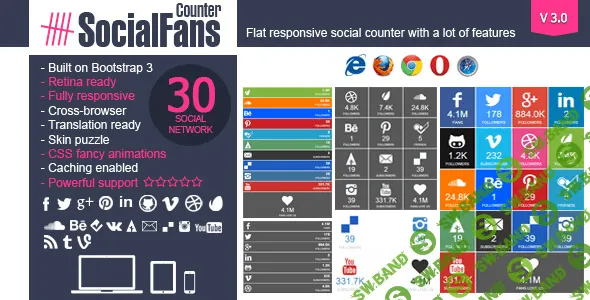 [WP] SocialFans - самый популярный красивый плагин подписчиков всех соц.сетей