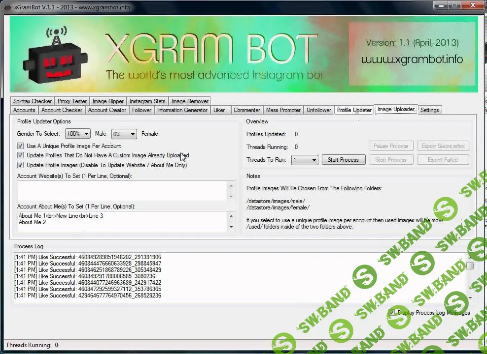 xGram 1.0.3.6-бот для создания и управления акаунтами в Instagram