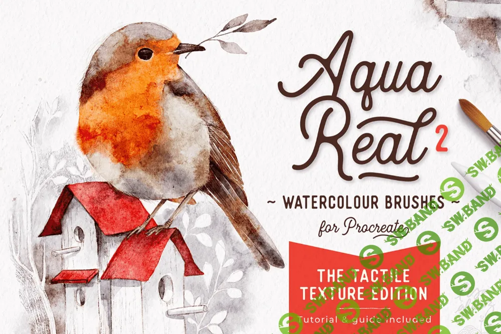 Холсты и Реалистичные Текстурные Акварельные Кисти №2. [AquaReal-2, Tactile Texture Edition Watercolour Brushes for Procreate] [Lisa Glanz]
